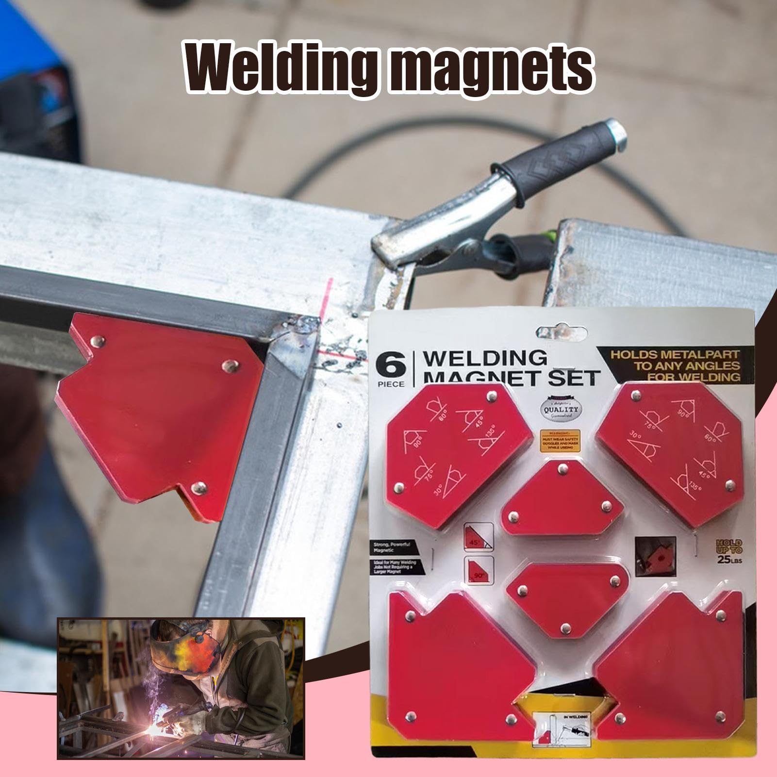 Magnetyczny pozycjoner spawalniczy - trójkątny uchwyt lutowniczy, narzędzie do montażu z mocnym trzymaniem, pomoc w produkcji z dokładnym wyrównaniem, mocowanie kątowe, ciężki magnes do zawieszania