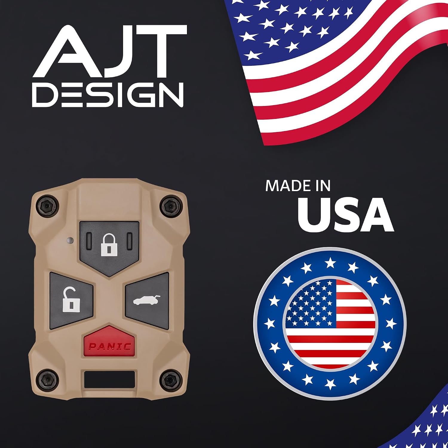 Honda Key Fob Shell by AJT Design – Rugged Key Fob Cover Replacement Case – Fits Accord, Civic, CRV, Pilot & More (2003–2017) – Shell Only, No Electronics – OEM-Style Button Layout - Desert Tan