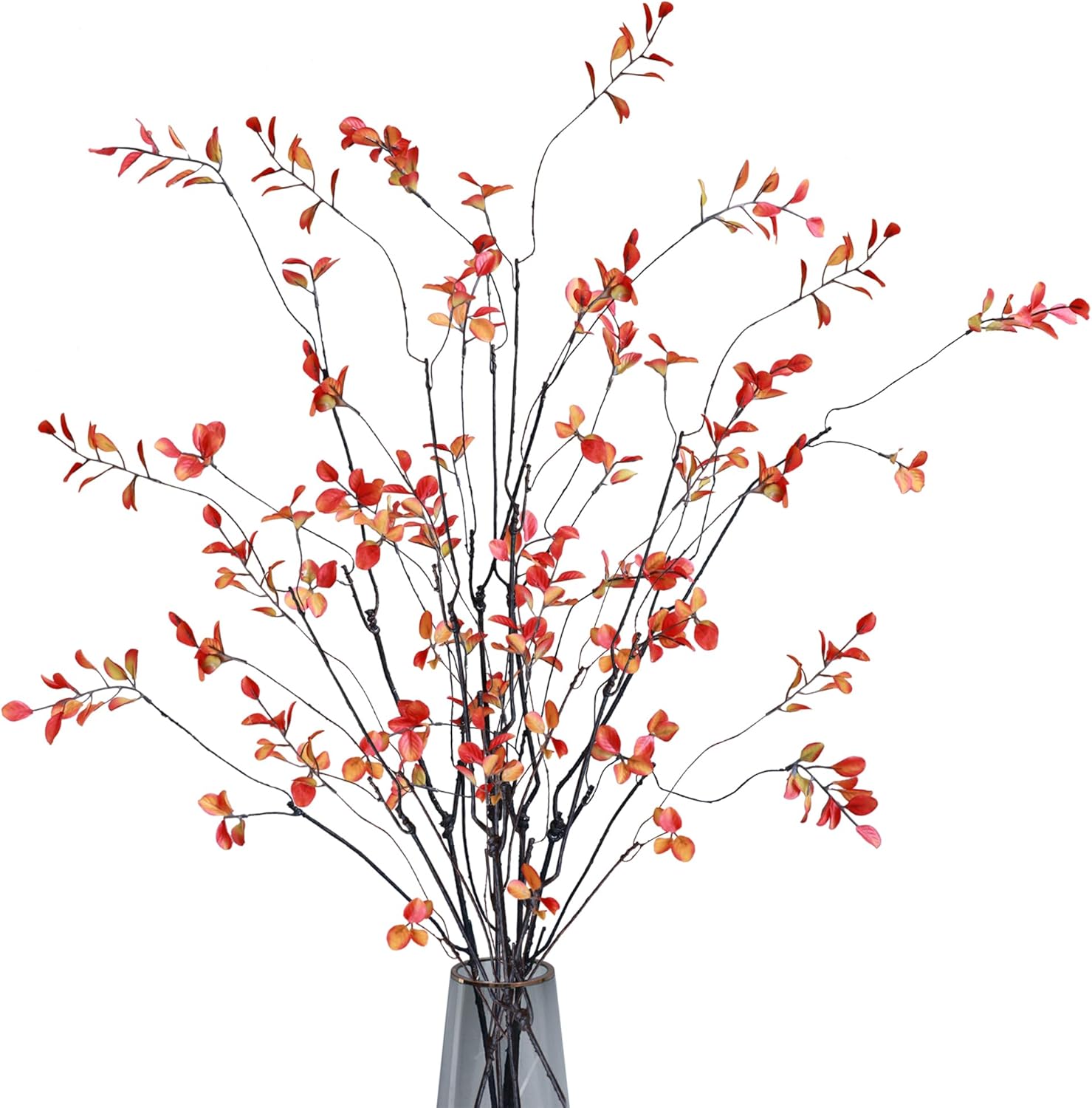 Forlaoers 38" Tall 8pcs Realistic Ficus Fall Artificial Plants Fake Greenery Stems Tree Olive Branches Silk Leaves Faux Flowers for Home Decor Indoor Table Centerpiece Vases Filler Office Decorations