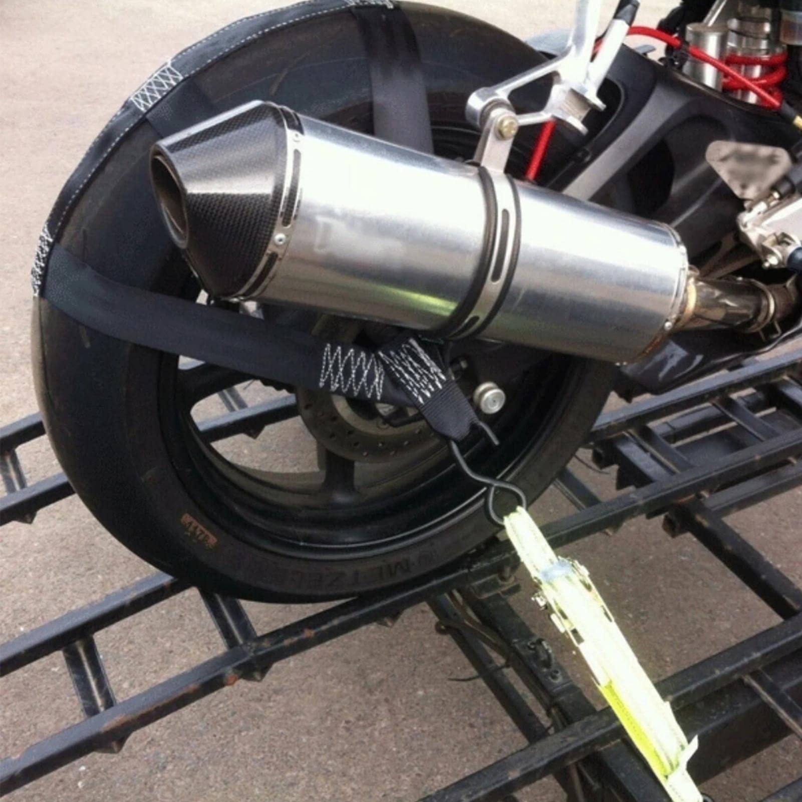Cinghia Di Trasporto Bike It TIEFIX Per Fissare Pneumatici Moto Su Rimorchio