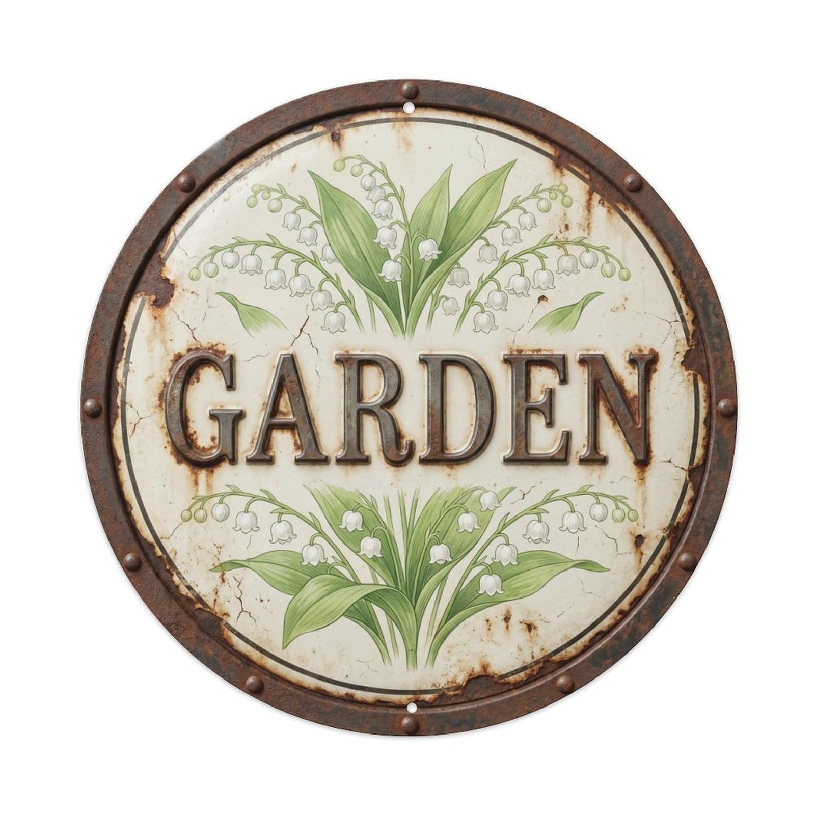 Lily Of The Valley Garden Floral Outdoor Label Metal Tin Sign