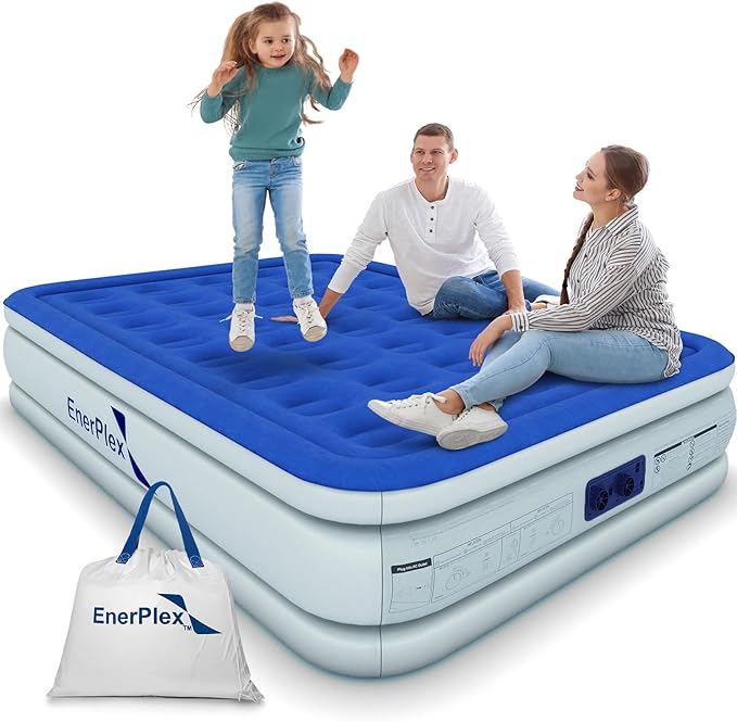 EnerPlex Premium Dual Pump Luxury Queen Size Air Mattress Airbed with