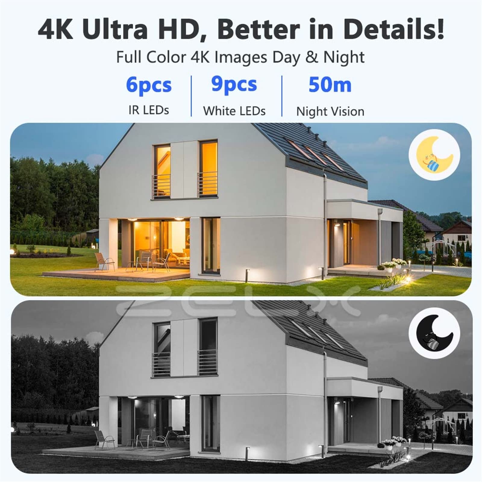 Kamera IP 8MP 4K Outdoor 5X Opcjonalny Zoom 5MP Bezprzewodowa kamera PTZ FTP Mini Ochrona bezpieczeństwa Wykrywanie człowieka(UPGRADE_8MP ADD 64G CARD)