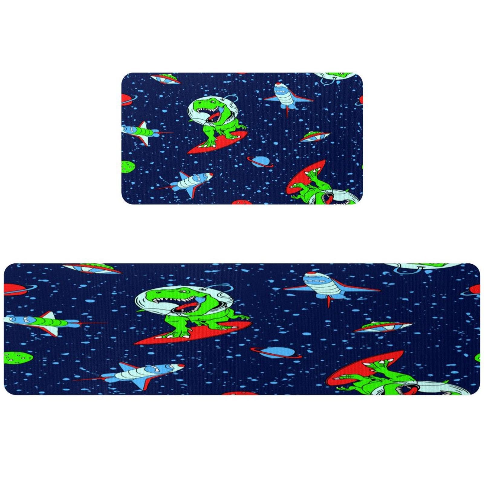 Alfombra de cocina lavable antideslizante VAPOKF de dinosaurios