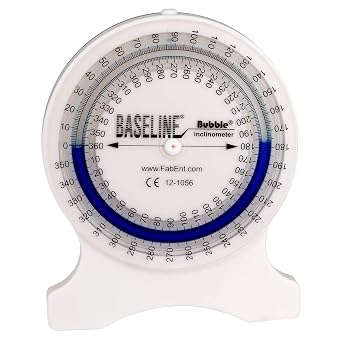 Baseline Bubble Inclinometer - Professional Easy To Read Range Of Motion Test For Physical Therapy, Rehabilitation, And Recovery With Carrying Case