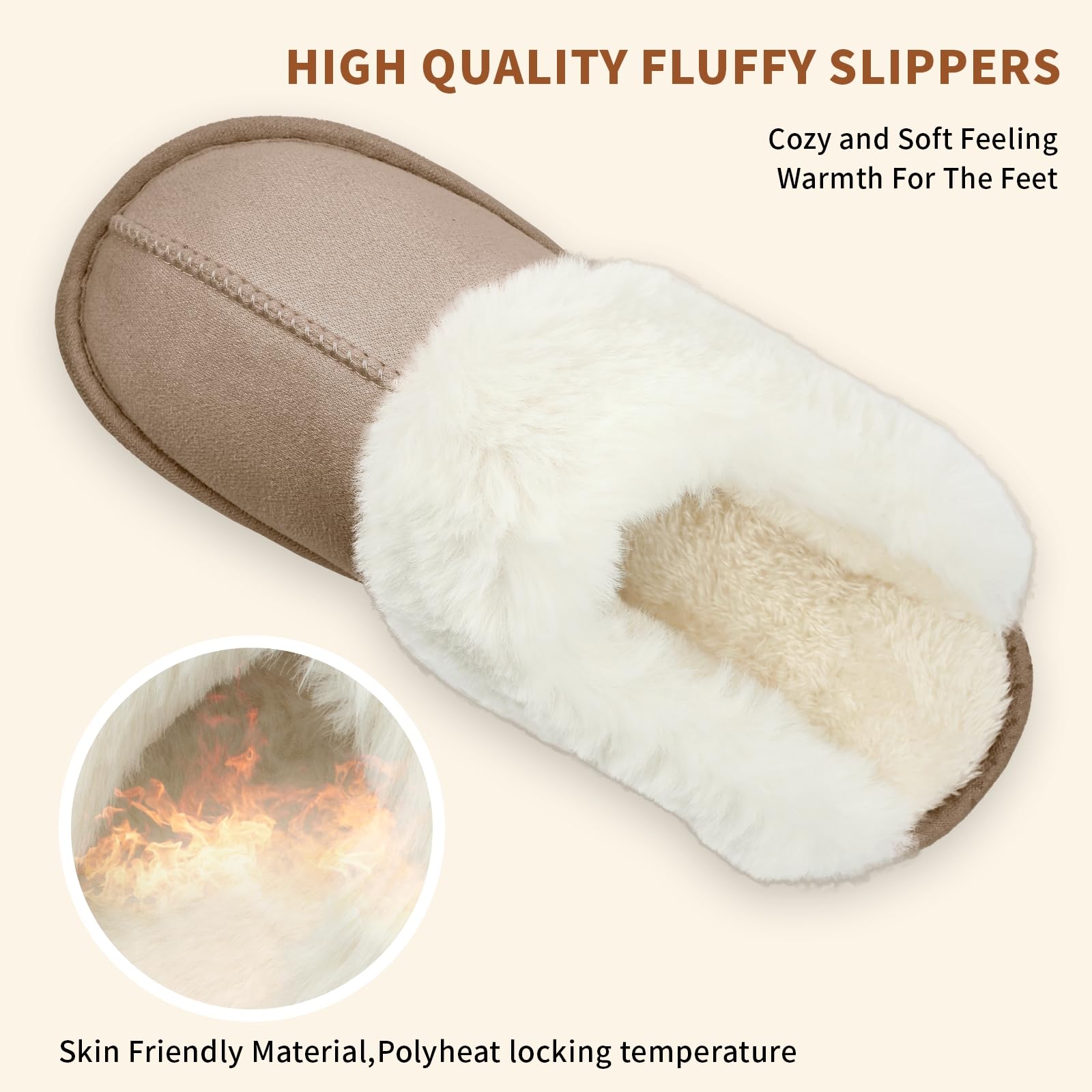 HILAX Pantofole Donna Uomo Invernali Peluche Ciabatte Casa Comode Pelose Inverno Scarpe di Cotone Morbida Slippers Winter Interne