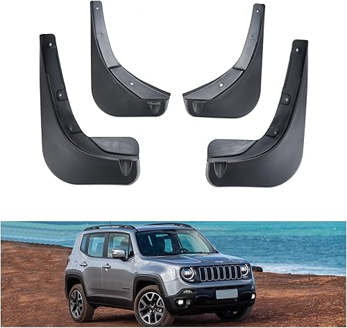 Kiwi Master Aletas de barro compatibles con accesorios Jeep Renegade 2015-2023, protectores de lodo delanteros y traseros resistentes para