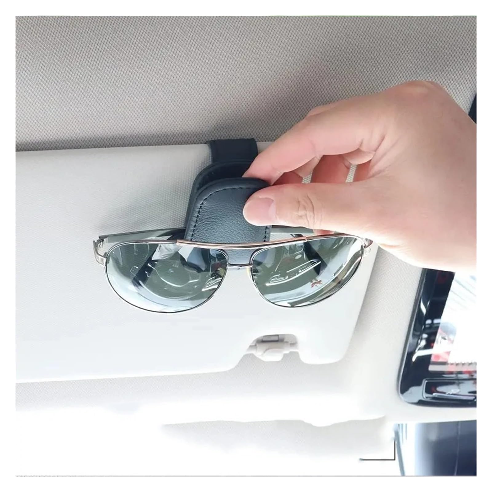 Supporto Universale per Occhiali da Sole Clip Magnetica in Pelle Biglietto per Biglietti Visiera Parasole per Scatola Decorativi Custodia Occhiali da Sole Auto(Red)