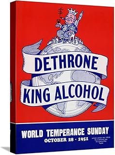 ART.COM Stretched Canvas Print 1951 Dethrone King Alcohol, World Temperance Sunday vintage poster. by Vernon Lewis Gallery, 12" x 16"