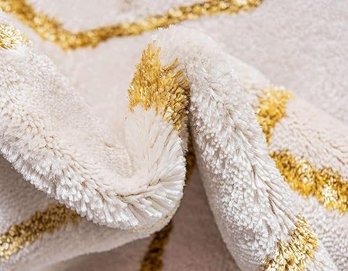 Miniatura 8 de Marilyn Monroe Glam Collection - Alfombra de área enrejado (6 pies 1 pulgada x 9 pies, rectangular, oro blancodorado)