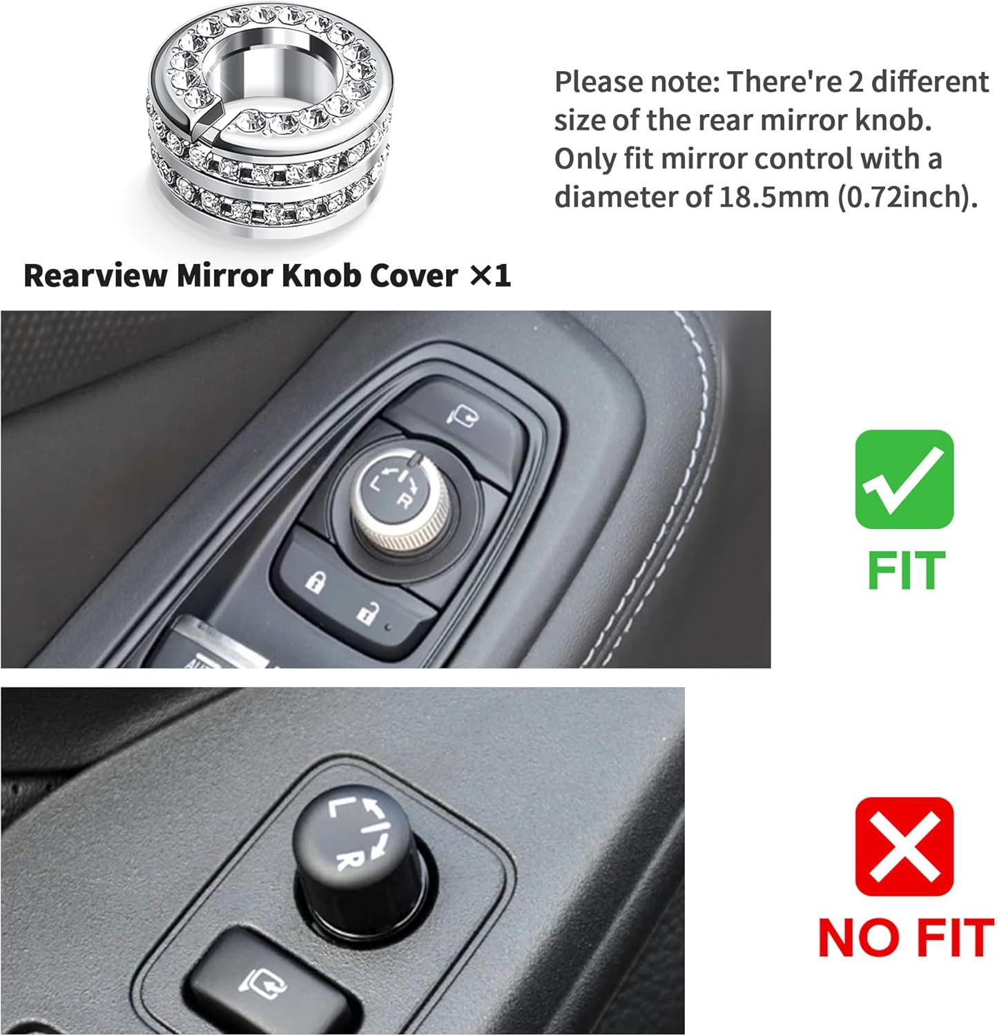 for 2024-2025 Subaru Crosstrek Accessories, 2025-2026 Forester, 2024-2025 Impreza, 2020-2025 Outback/Legacy, 2022-2025 WRX & 2023-2025 Ascent Knob Cover Kit - 5pcs Bling Trim by Polodunn