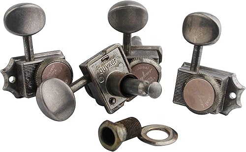 Miniatura 3 de Guyker Afinadores de cuerda de bloqueo de guitarra vintage de 6 en línea - Clavijas de afinación de bloqueo Claves de llave Piezas de repuesto para