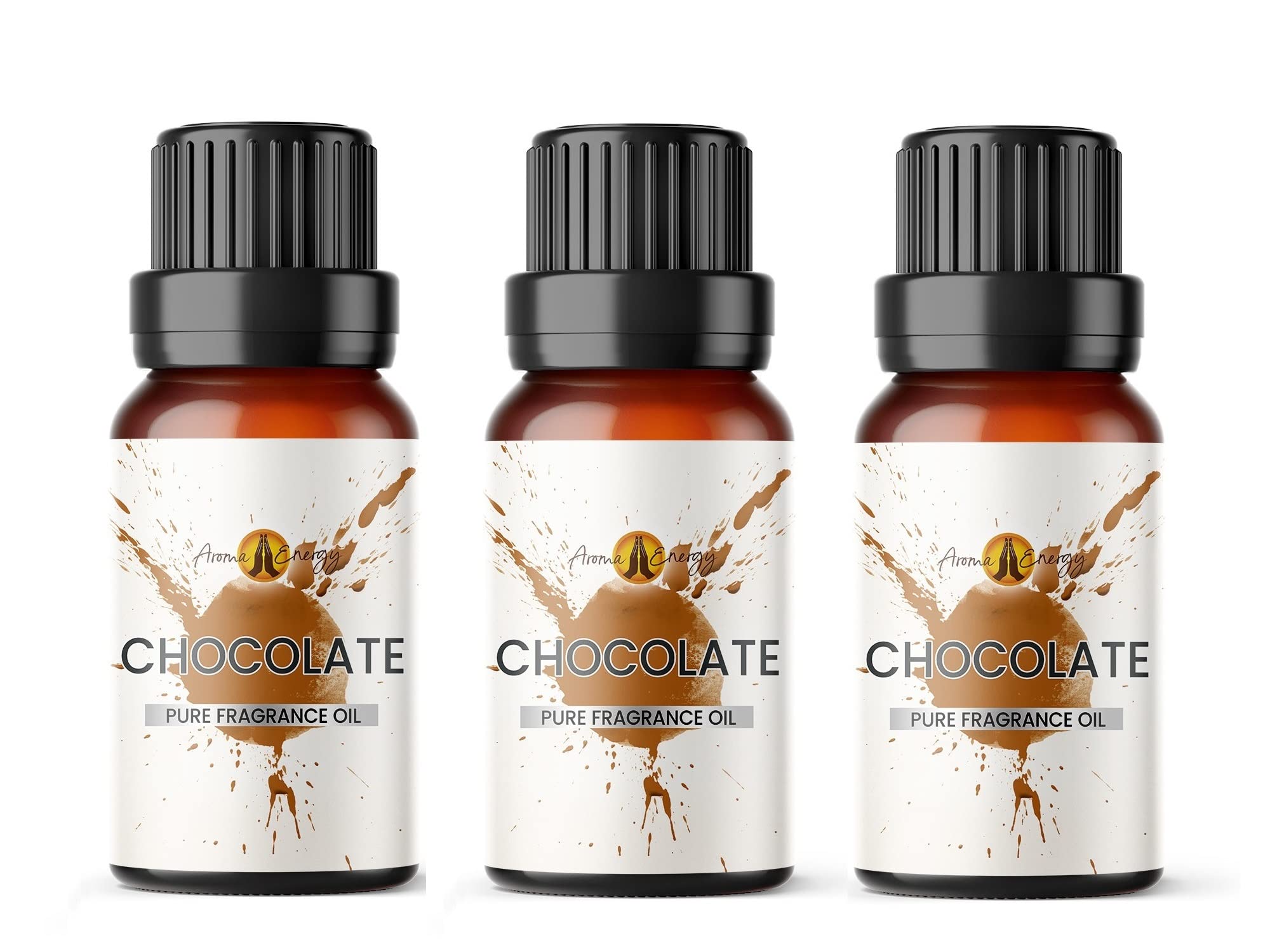 Aroma Energy | Chocolate Fragrance Oil 30ml (3 x 10ml) Highly Scented Oil for Diffuser, Candles, Soap Making, Wax Melt, Slime, Perfume | Vegan, Made in UK — image 1