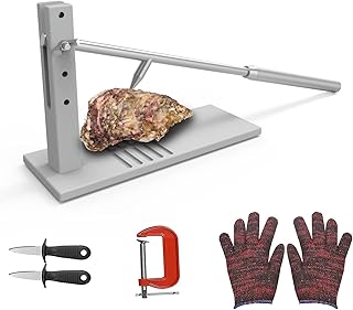 Koconic Stainless Steel Oyster Shucker Tool Set,Seafood Tools,Upgraded Oyster Kinfe,Oyster Clam Opener Machine Including 2 Oyster Shucking Knife,Glove and G-Clip