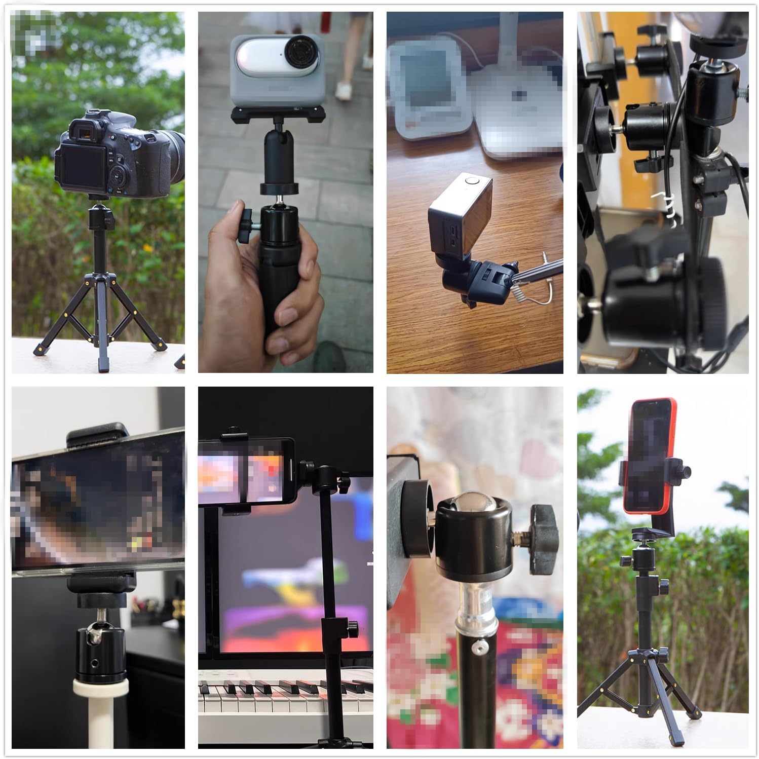 2 Pack Universal 1/4" Swivel Mini Ball Head Screw Tripod Mount, 360 Degree Rotating Mount Base Adapter for DSLR Cameras Tripods Monopods Camcorder Light Stand Bracket image 4