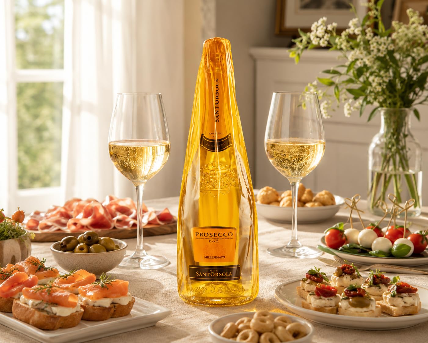 Sant'Orsola Luxury Spritz - Aperitivo de 25 de sabor equilibrado +Glera Proseco D.O.C. Millesimato Extra Dry + Tapón + Medidor