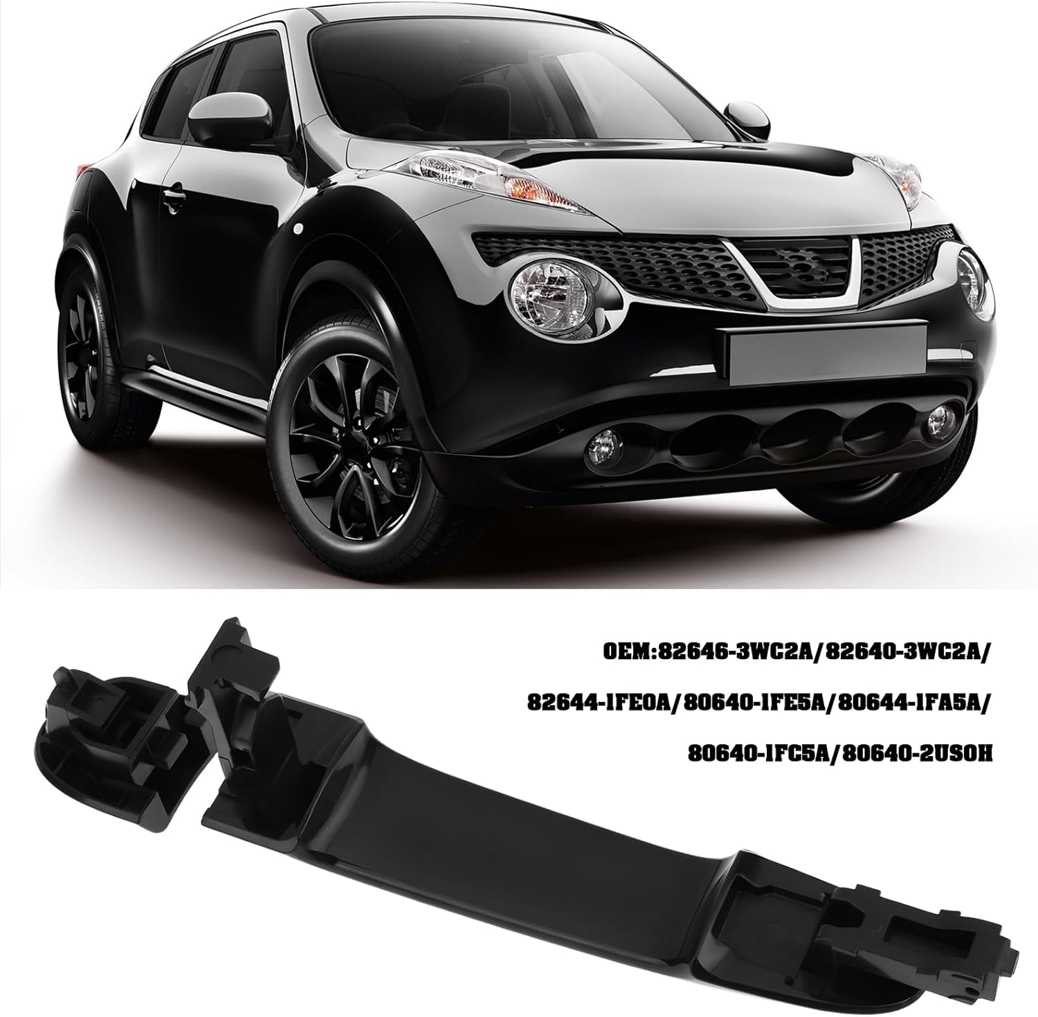 eMagTech Passenger Side Exterior Door Handle 80644-3WC2A 80640-3WC2A 80644-1FE0A Compatible with Nissan Juke 2010-2019