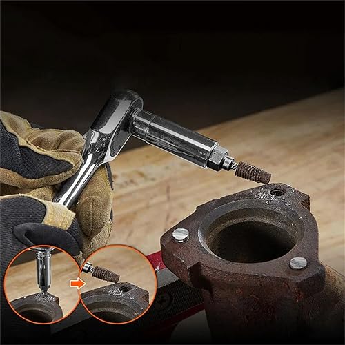 Miniatura 6 de IVBUT Juego de extractor de tornillos y pernos, 10 piezas de extractor de tornillos y tuercas, herramienta de extracción de pernos hexagonales, para