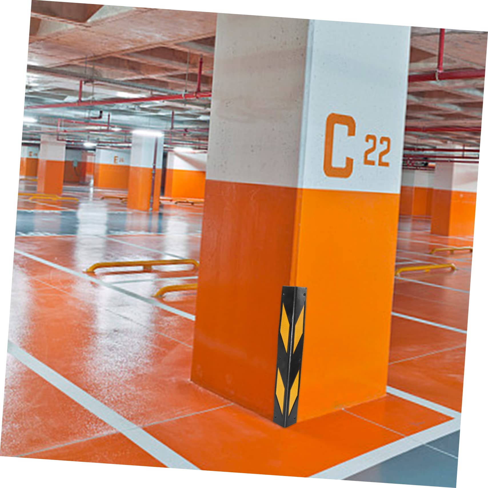 Ciieeo Protezioni Angolari in Gomma Riflettente per Garage 2 Pezzi 60cm Paraspigoli per Pareti Protezione Bordi Auto Parcheggio Interno Sicurezza Veicoli