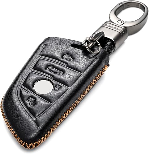 Miniatura 2 de Vitodeco Funda de cuero Smar para llavero compatible con BMW 2, 3, 5, 6, 7 M Series, X1, X3, X4, X5, X6, X7 2014-2022