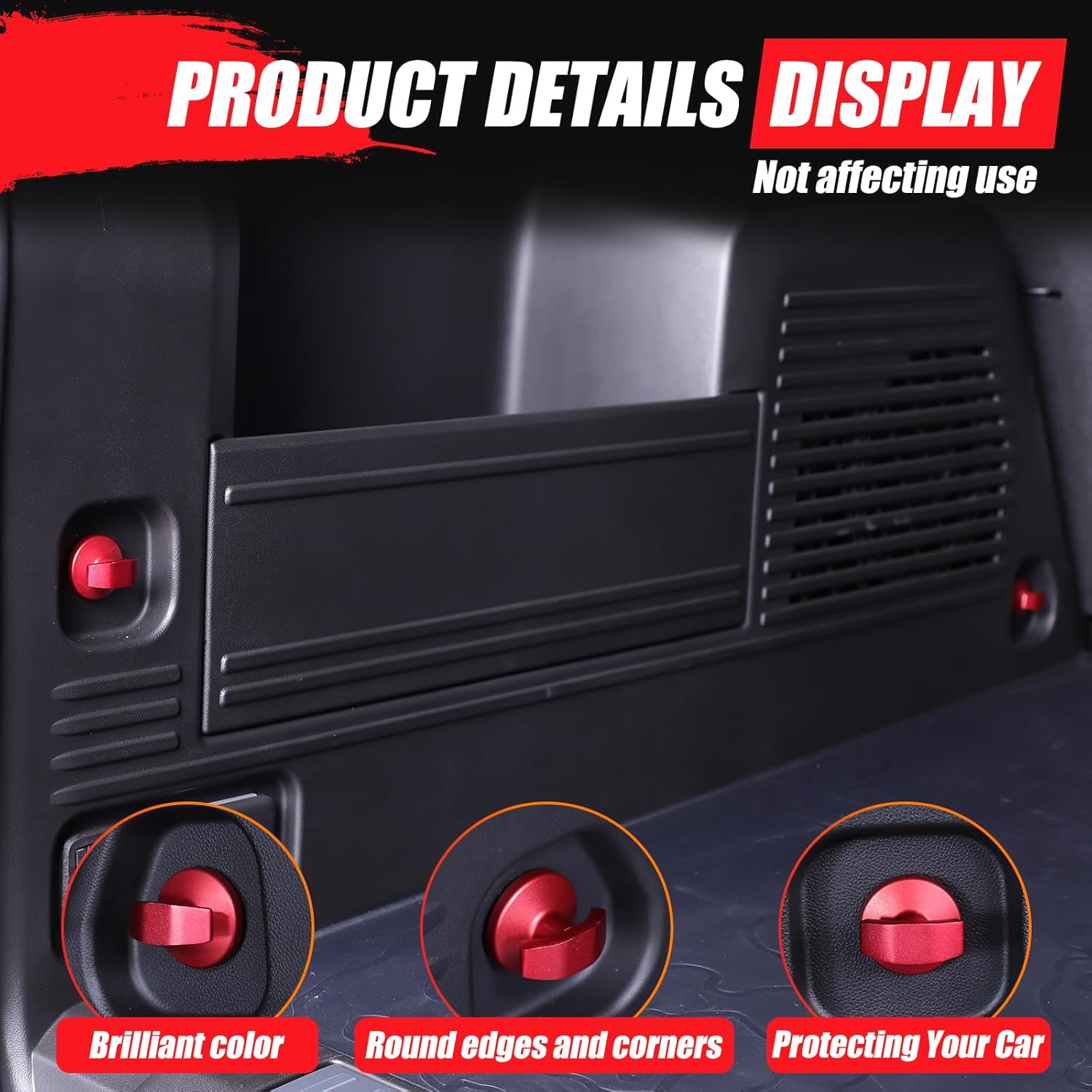 for Hummer EV Accessories Cargo Trunk Bag Hook Kit 4PCS Aluminum Rear Trunk Boot Cargo Net Hooks Ring Loop Hanging Replacement for Hummer EV SUV 2024 2025+ (Red)