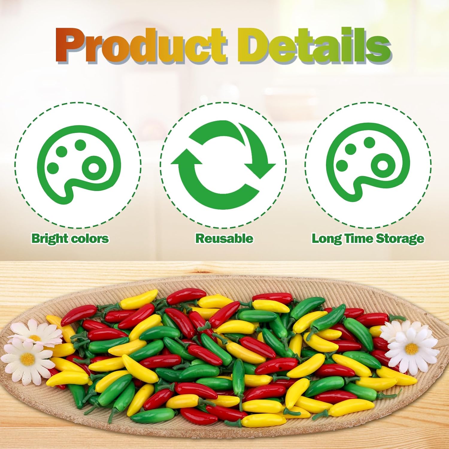 120pcs Mini Fake Hot Chili Peppers, Simulation Artificial Lifelike Small Chili, Foam Fake Vegetable for Photographic Props, Home Kitchen Decoration, Cabinet Ornament, Red Green Pepper DIY Crafts