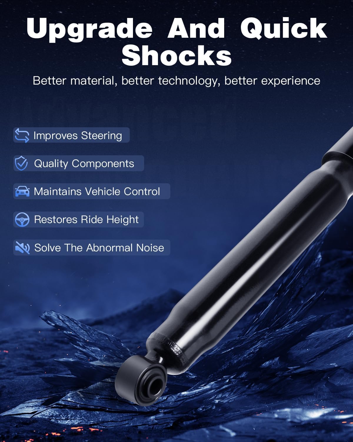 Rear Shocks Absorbers,ECCPP Gas Shocks for Dodge fits 2009-2010 for Dodge for Ram 1500,2011-2015 for Ram 1500 Pair Shocks with KG54342