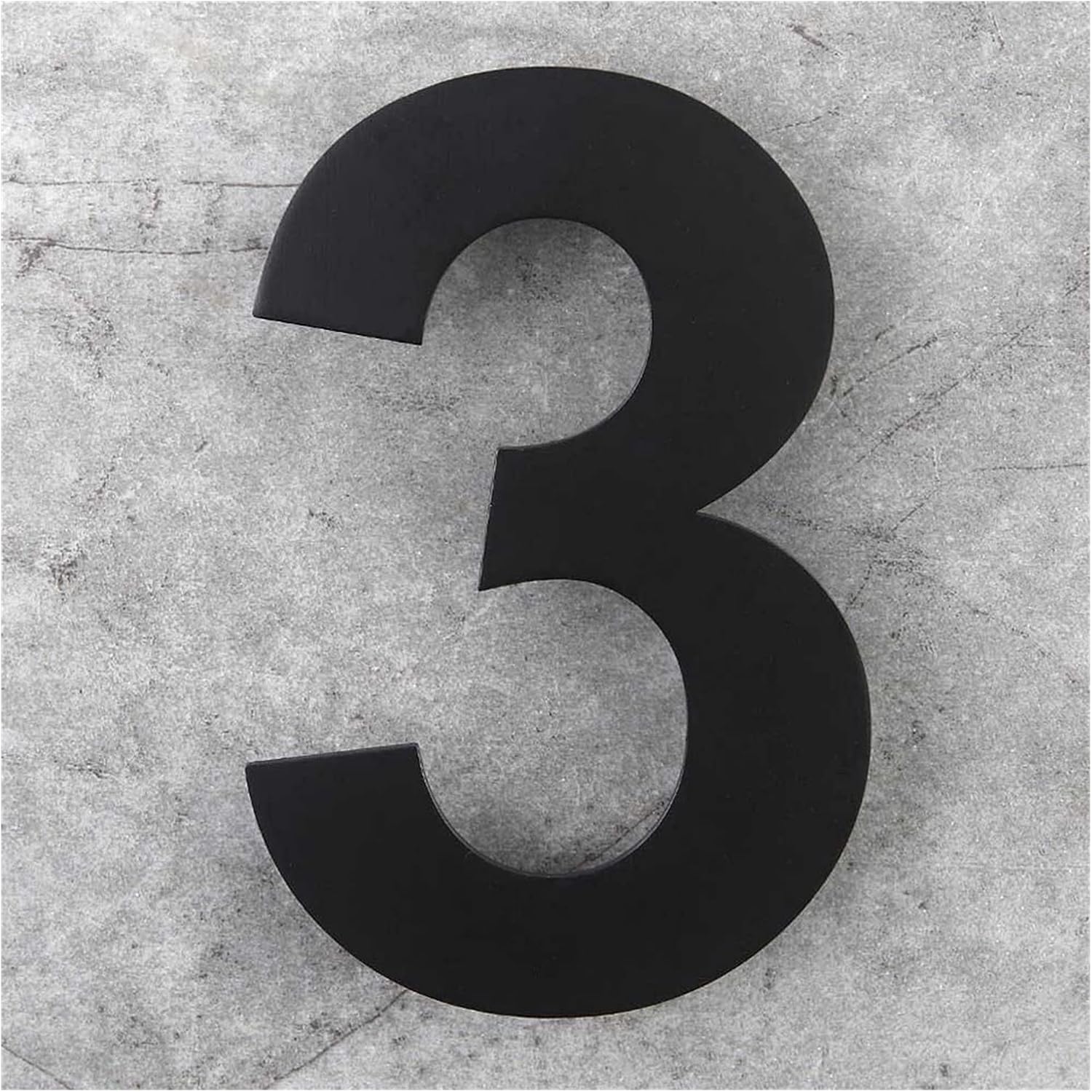 House Number 6 Inch Floating House Numbers Door Sign Mounted Stainless Steel 18-8 Matte Black Digital (Color : Letter A) (Number 3)