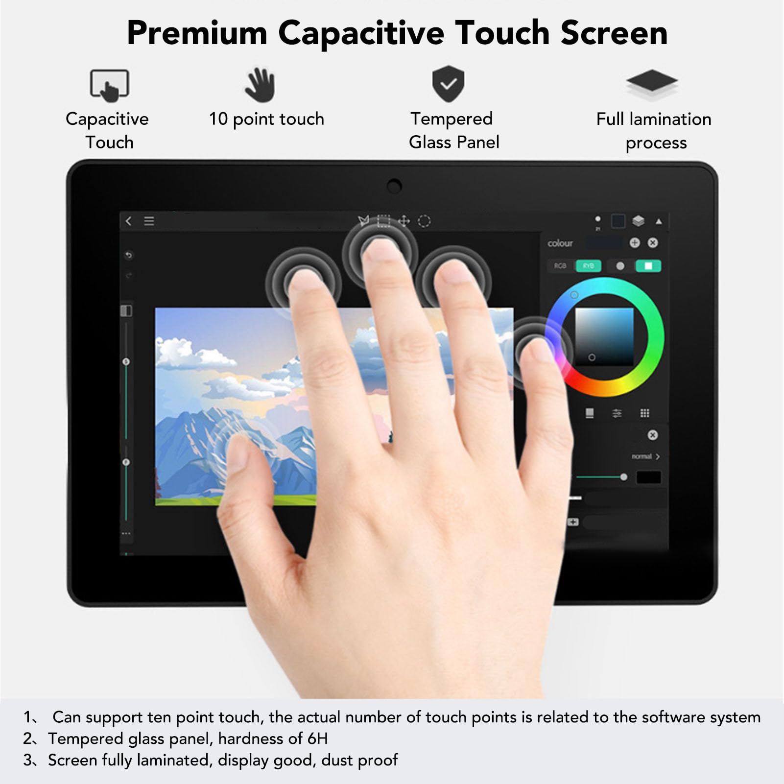 8 Inch HMI Intelligent LCD Monitor - HMI Industrial Touch Display, 4K 5MP Front Camera,1280 800 Industrial Capacitive 10 Point Touch Display Screen (US Plug)
