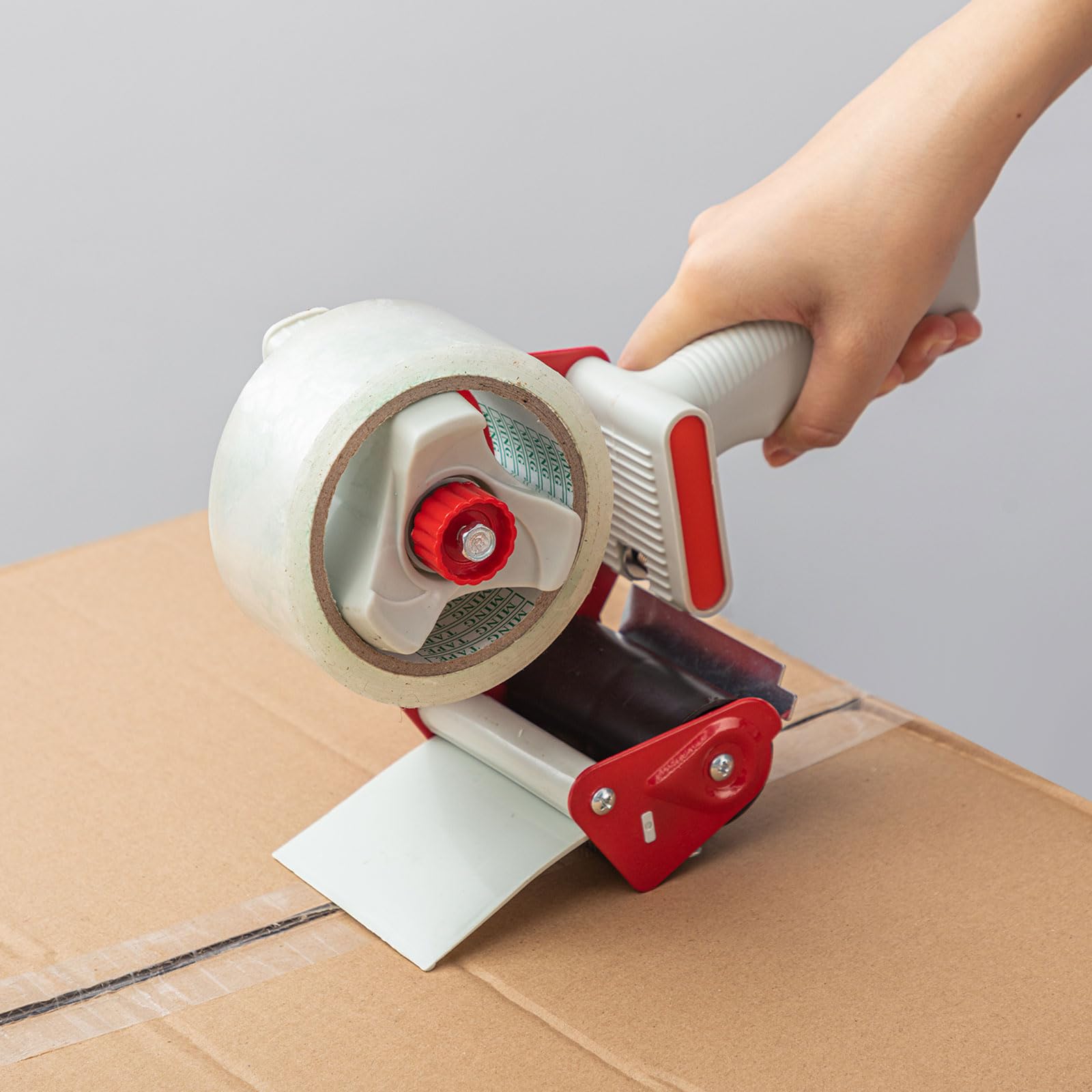 WILLBOND Confezione da 3 pistole per nastro da 7,6 cm di larghezza, leggere e resistenti, per ufficio, casa, spedizioni, traslochi, scatole e imballaggi, colore: rosso