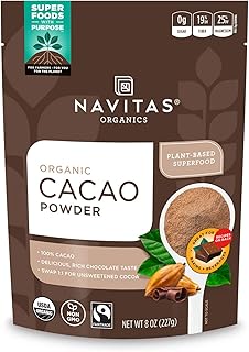 Navitas Organics Cacao Powder, 8oz. Bag, 15 Servings — Organic, Non-GMO, Fair Trade, Gluten-Free