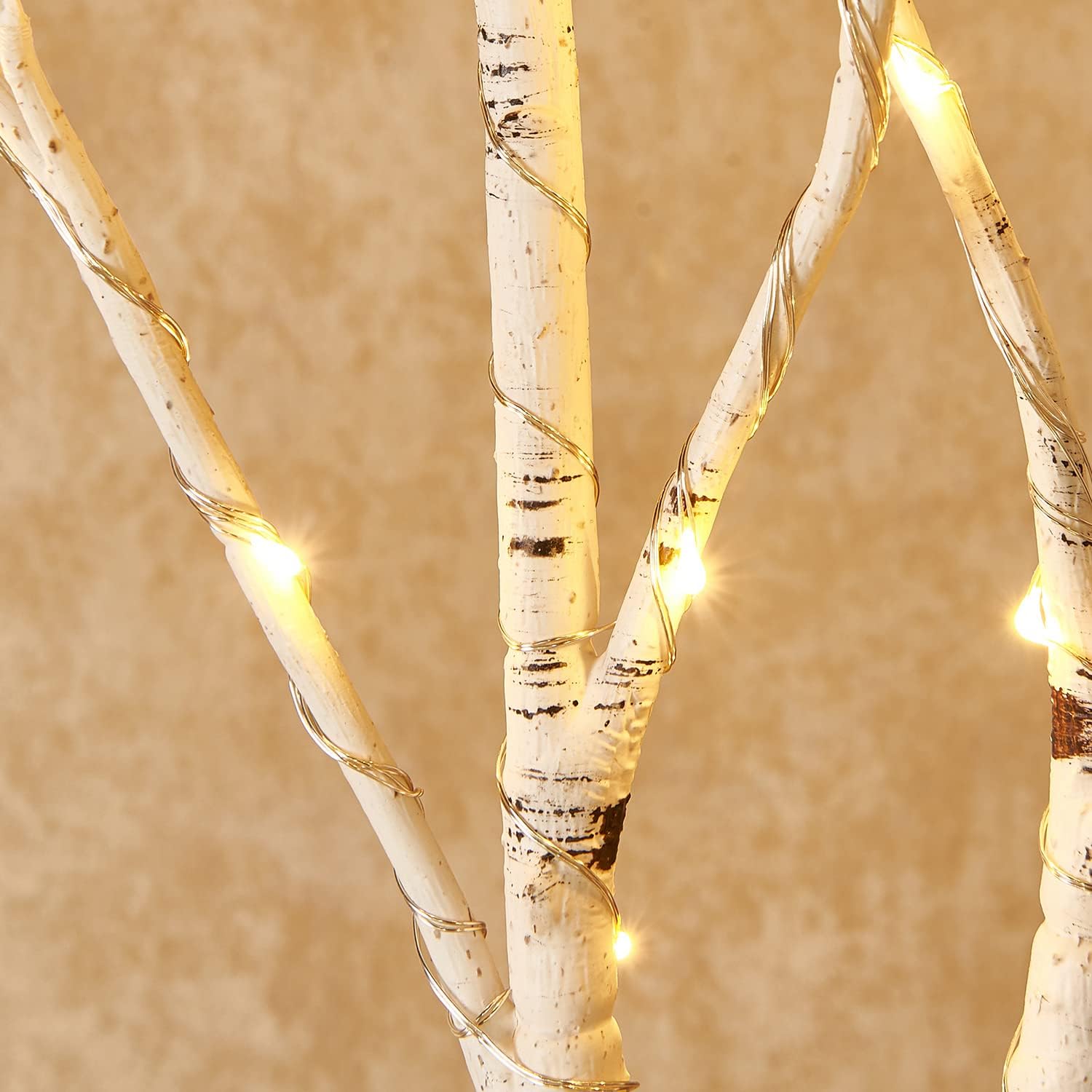 Hairui Lighted Birch Branches Battery Operated 70L 18IN Warm White and Multi Color Fairy Lights 8 Function for Halloween Home Christmas Decor