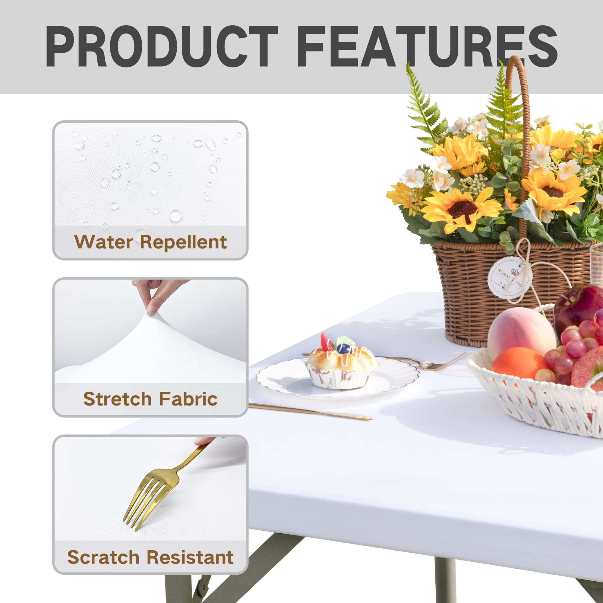 Nacuci Nappe De Cocktail En élasthanne, Nappe Carrée Extensible Pour Fête, Mariage, Bar, Anniversaire, 76,2 à 81,3 Cm De Diamètre X 101,6 à 109,2 Cm De Hauteur