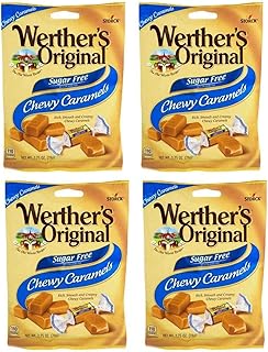 Werthers Original Sugar Free Chewy Caramels, 2.75 ounce (Pack of 4)