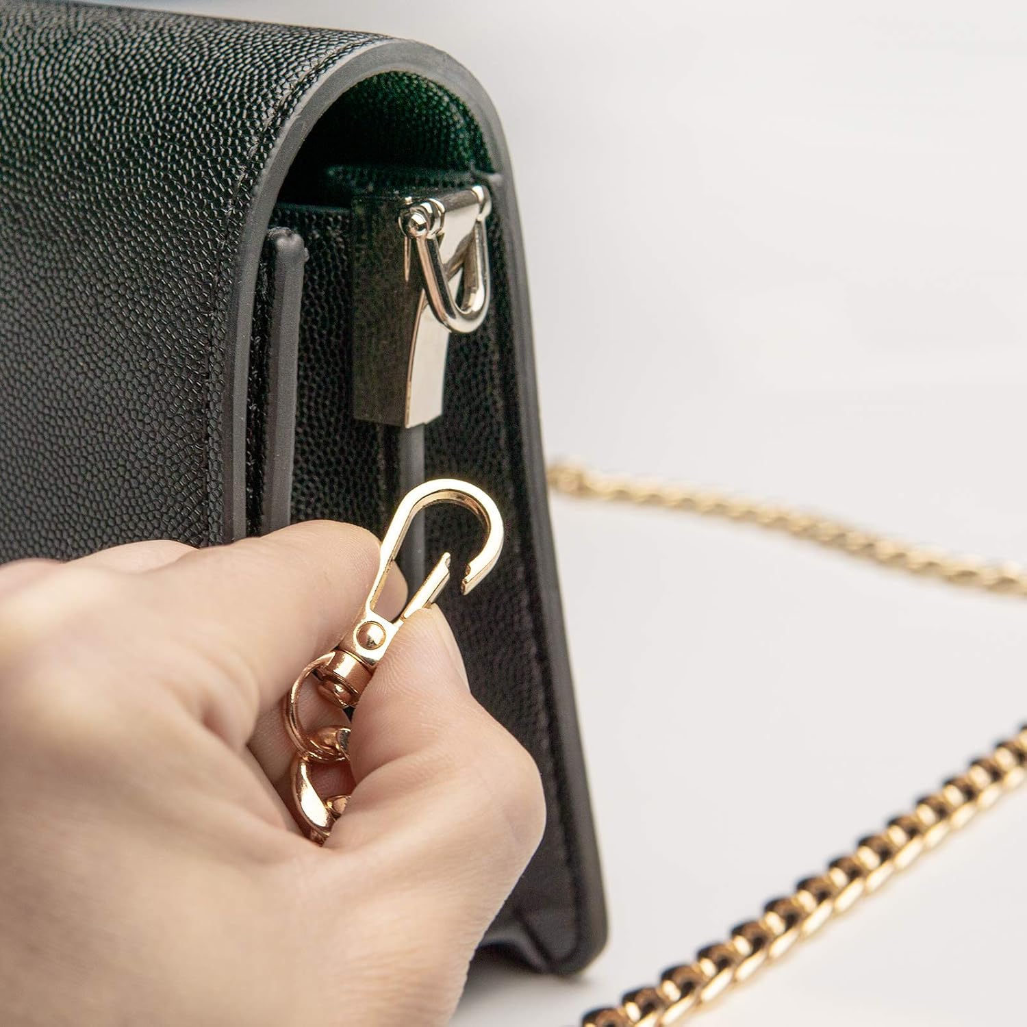 Kimi-HOSI 120 cm Bag Chain Handbag Flat Chain Straps Crossbody Shoulder Strap Chain with Swivel Buckles Metal Spare Chains Bag Accessorie for Wallet Handbags Purse Clutch Bag Diameter 9.5mm - Image 5