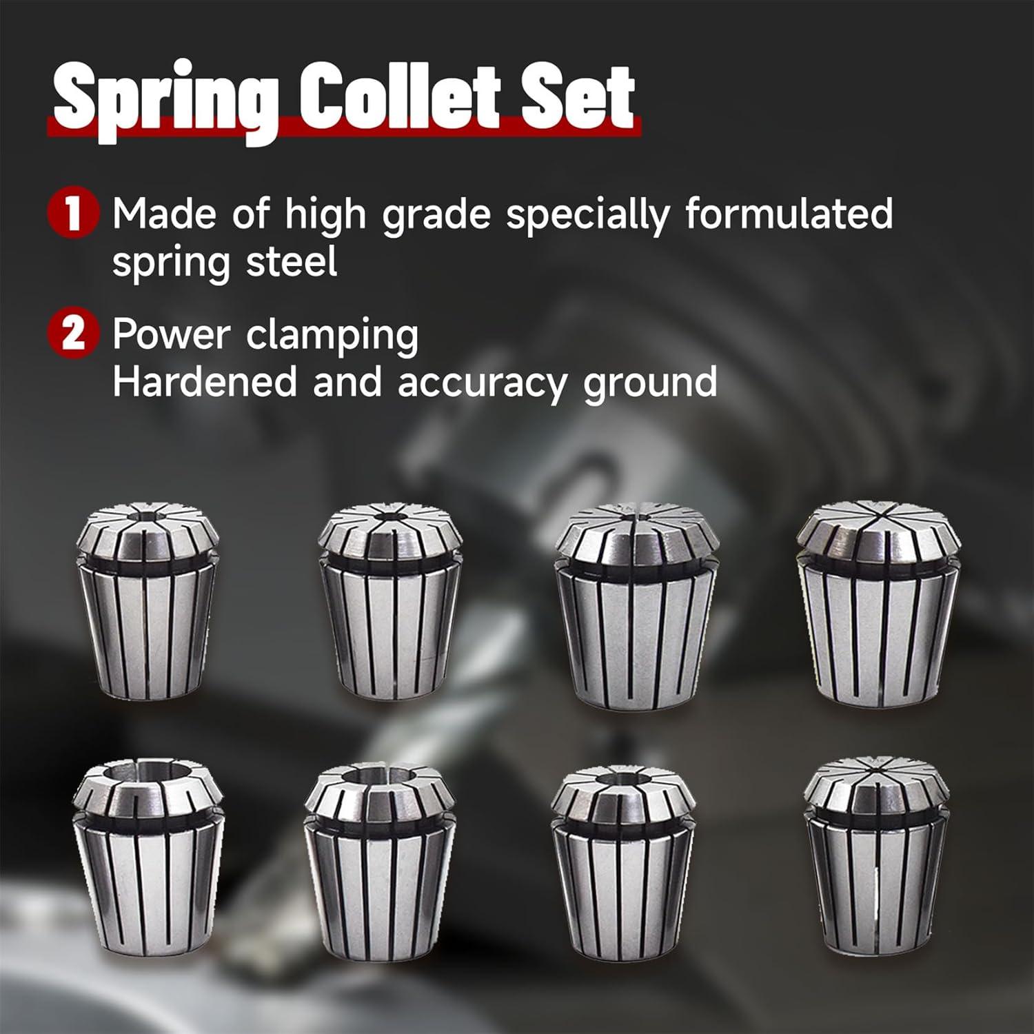 findmall 8Pcs ER32 Collet Common Size 1/8", 3/16", 1/4", 5/16", 3/8", 1/2", 5/8", 3/4" Fit for CNC Engraving Machine