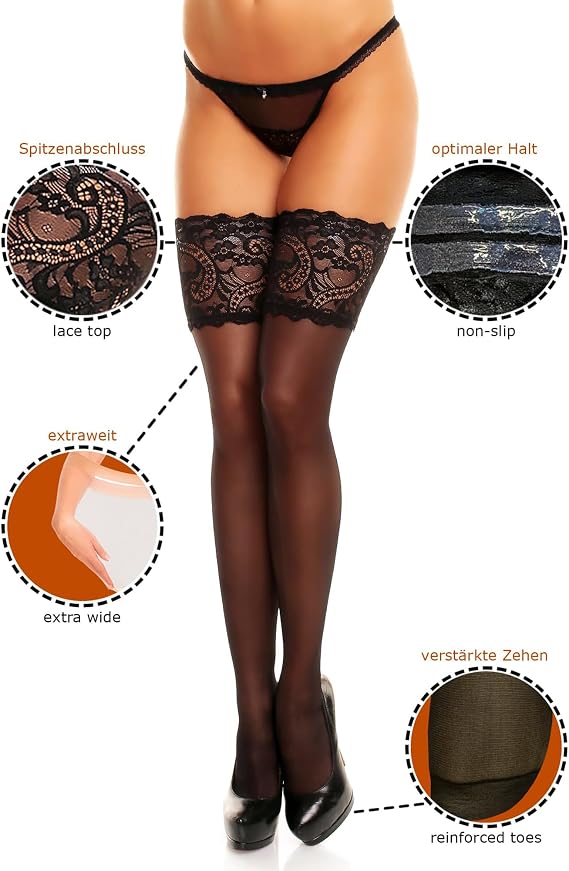 GLAMORY Women's Comfort 20 Hold-Up Stockings (Pack of 1)