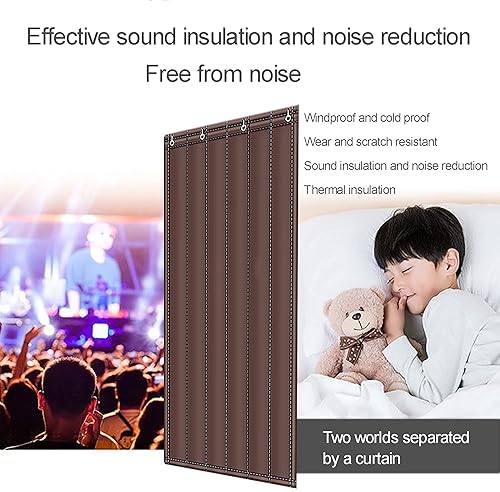 Miniatura 3 de Cortina térmica para puerta aislada pantalla de puerta con aislamiento Oxford manta insonorizada para puerta cortinas aisladas pesadas para invierno
