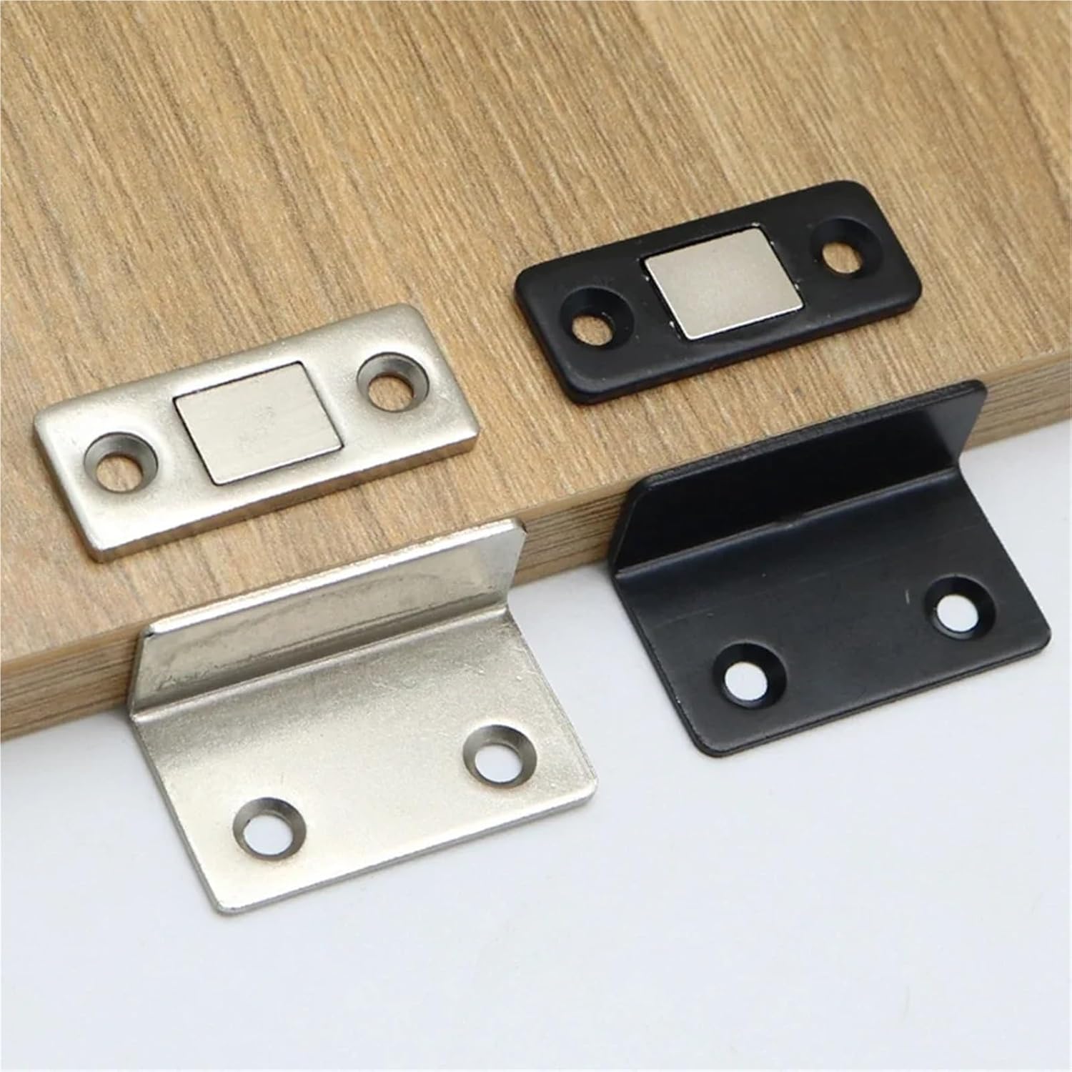 20-1PCS Strong Door Closer Door Magnet Furniture Cabinet Cupboard Magnetic Door Catch Latch Punch Free Closet Door Closer(Black 5PCS)