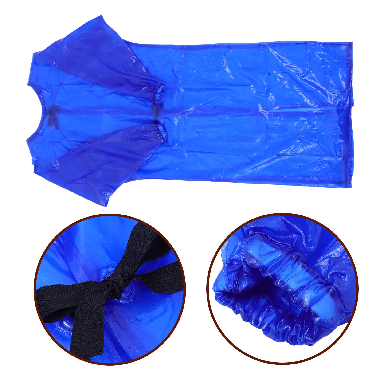 Zerodeko Ölbeständige Pvc Arbeitskleidung für Männer und Frauen mit Langen Ärmeln Dicke Transparente Schutzschürze für Aquatische Arbeitsumgebungen in Blau, Größe L