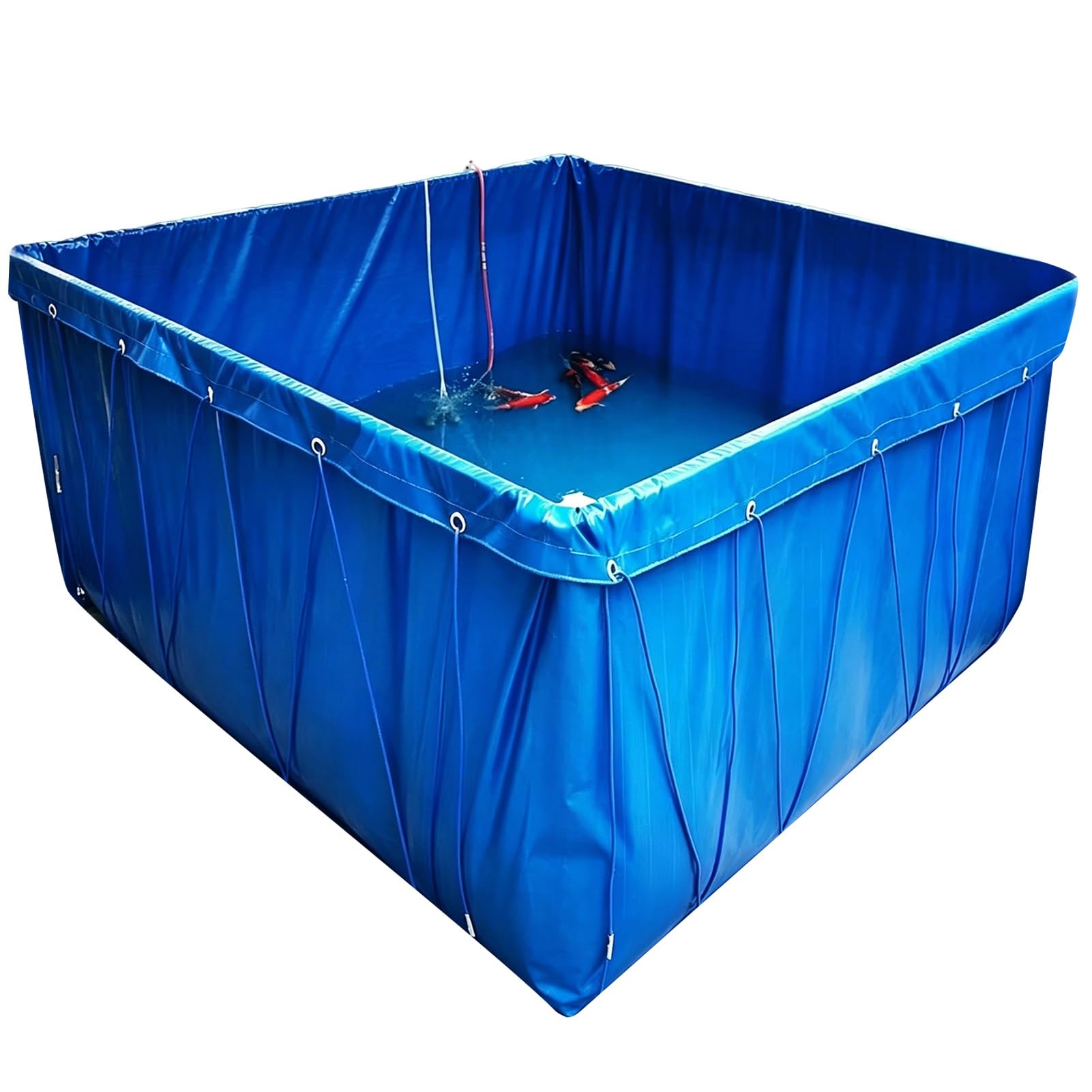 Vasca per pesci in tela PVC, acquario fuori terra per la conservazione dell'acqua vasca multiuso per l'allevamento di animali acquatici e l'irrigazione vasca di contenimento pieghevole(2x1x0.8m)