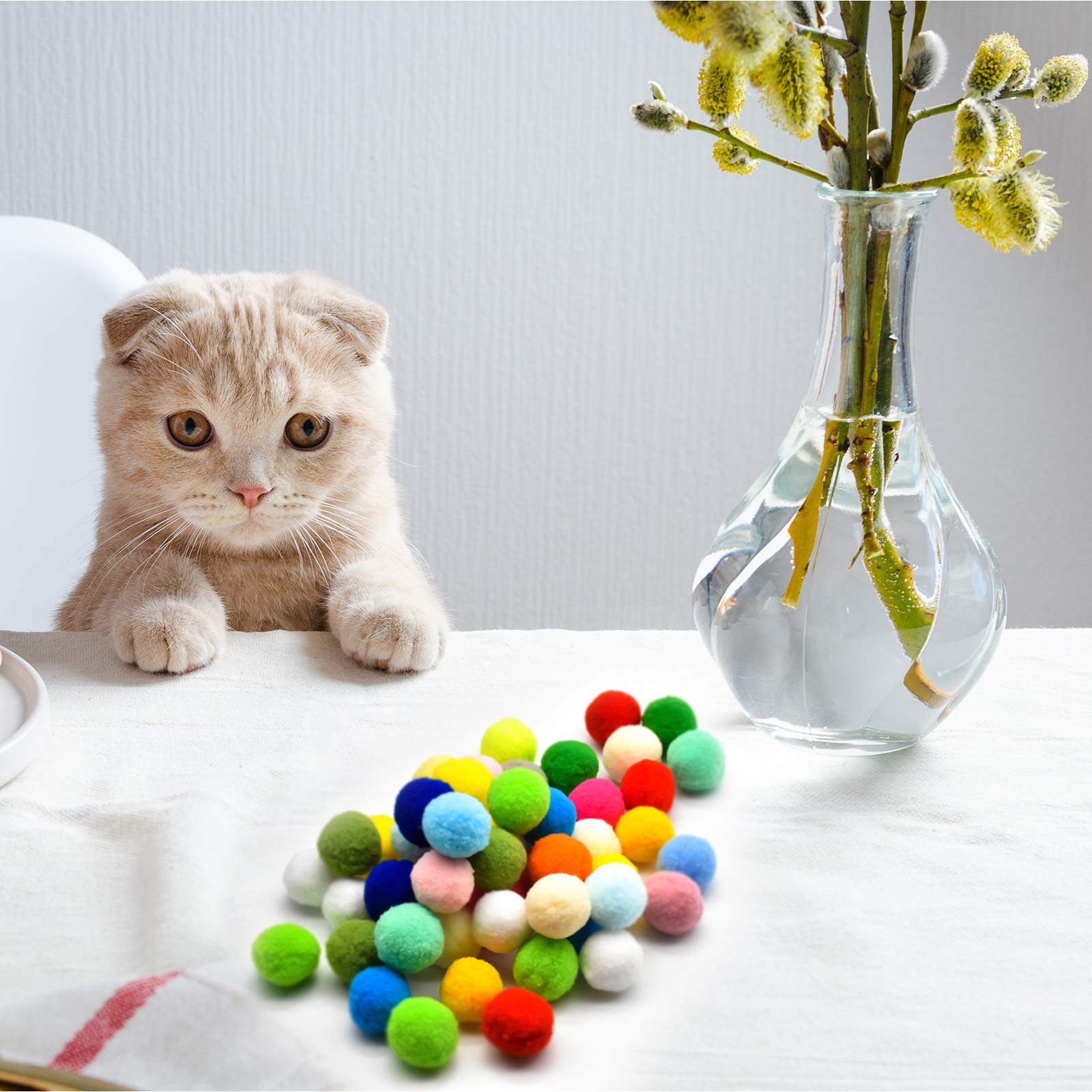 100 Pompons En Feutre Pour Chats – Jeu Coloré Et Stimulant, Lot économique - 3
