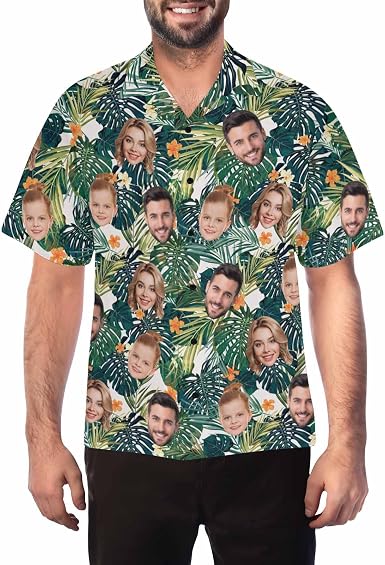 Custom Face Hawaiian Shirt for Men with 