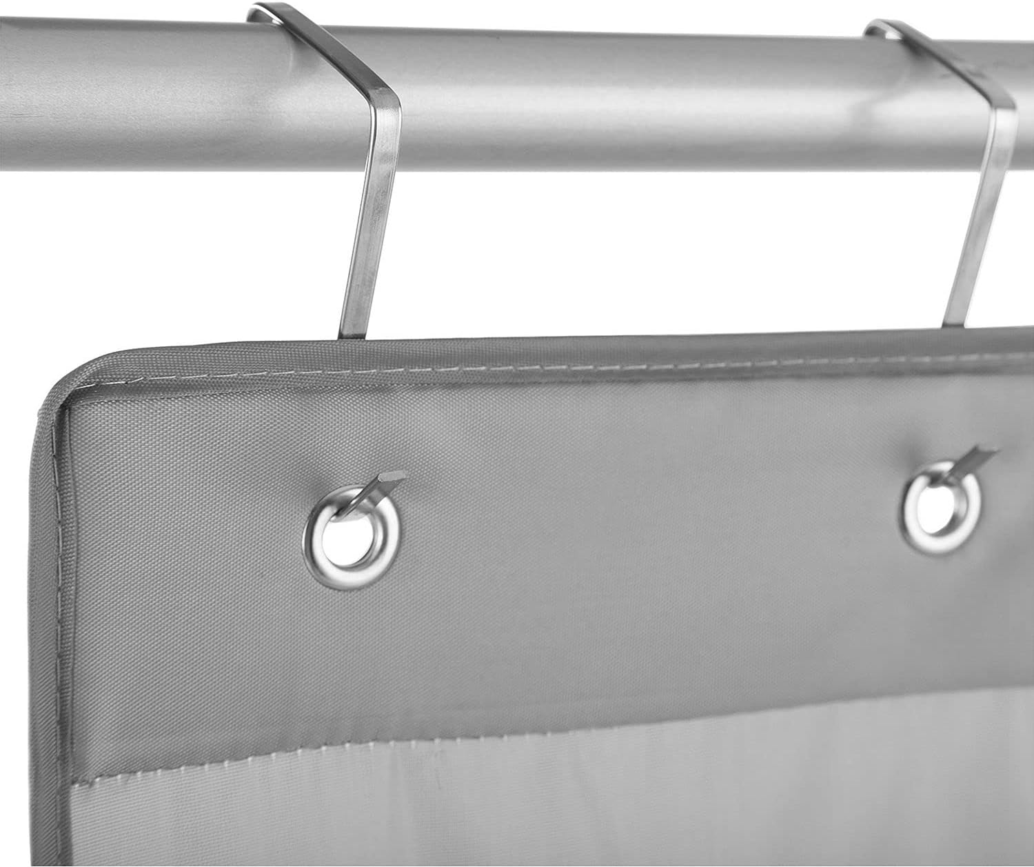 15 Pocket Shoe Organizer for Over the Door, Transparent Pockets, Nonslip Holders, Sturdy Closet Storage Rack Hangs on Closets for Shoes, Sneakers, Home Accessories, Warsaw Grey