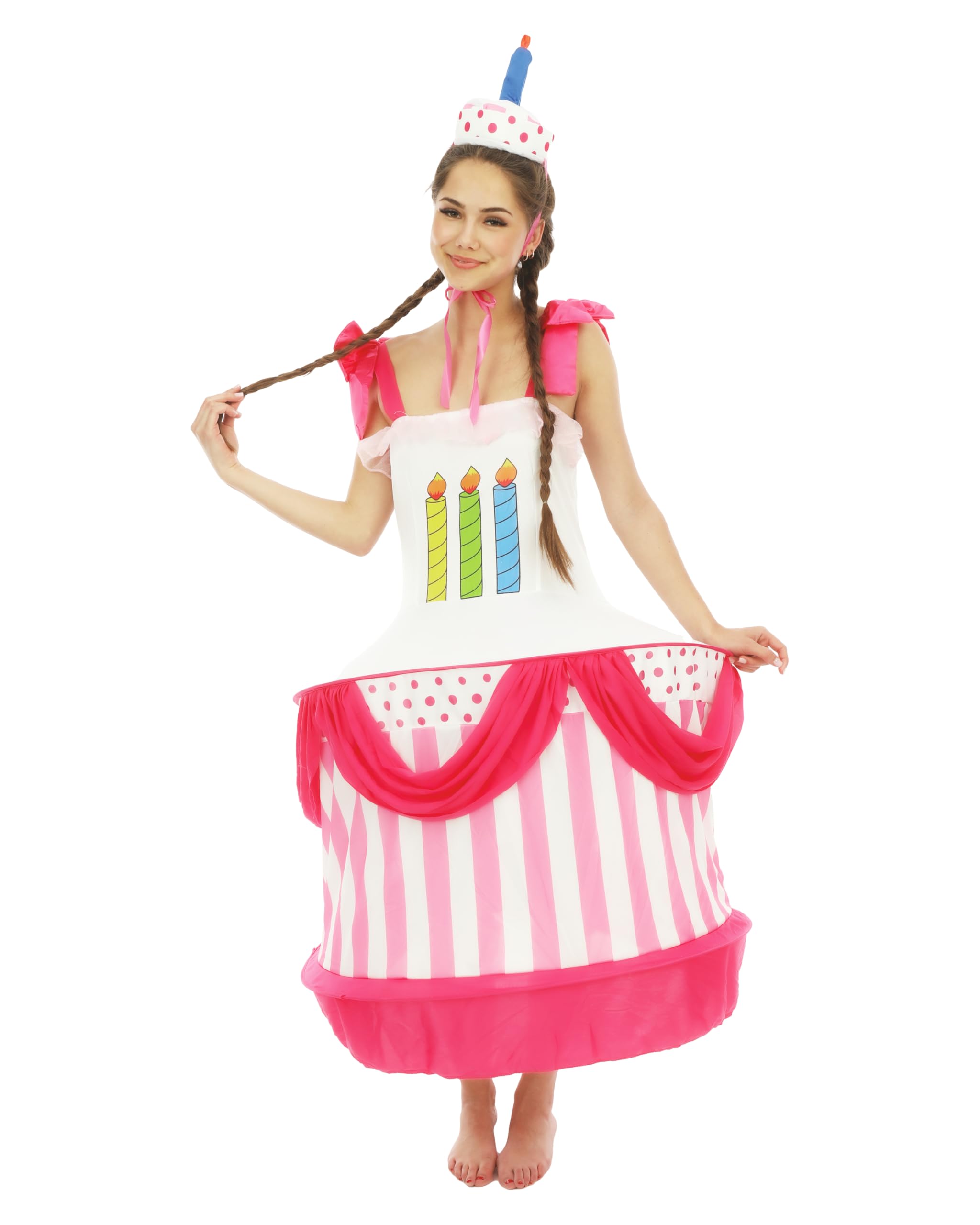 40th birthday fancy dress P'tit Clown 86899 Adult Women's Cake Costume, One Size, Multicoloured Toys & Games Slim fit 90s Rave Fashion: A Color:Wine