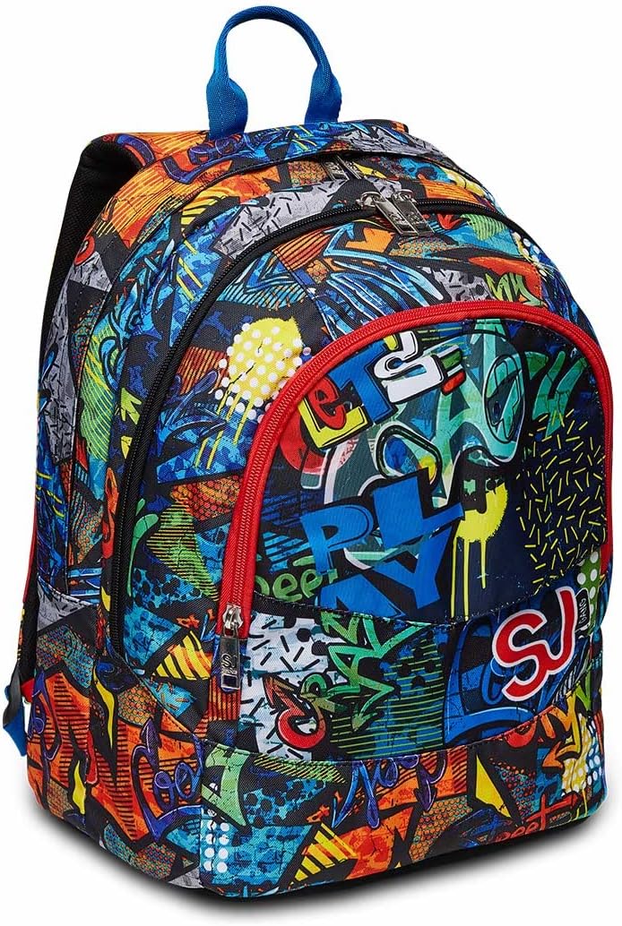 Backpack School Bag for Primary School 1st Grade 1st Grade Spacious School Bag for Girls Boys Multicolor Pattern Flip System