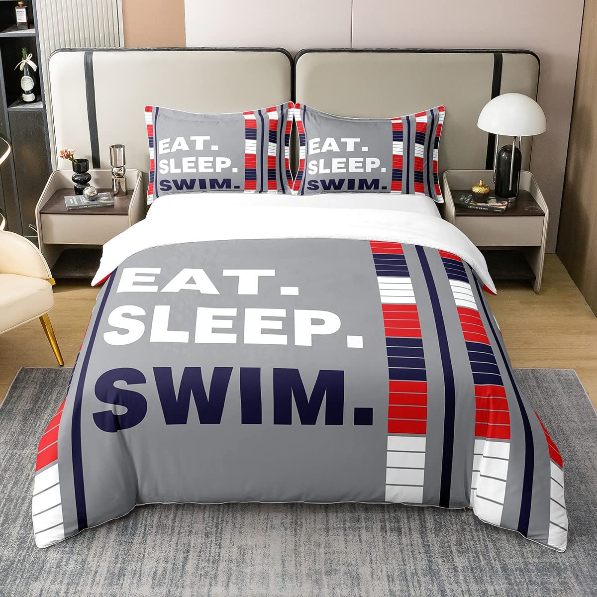 Linge de lit sport nautique respirant en coton pour lit garçon et fille