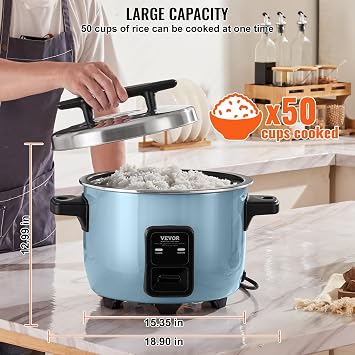 VEVOR Commercial Rice Cooker, 23-Cup Rice Cooker, 4.2L Large Rice Cooker and Warmer with Nonstick Inner Pot, Fast Cooking and 24-Hour Keep Warm, with Rice Cup and Paddle, cETL Approved