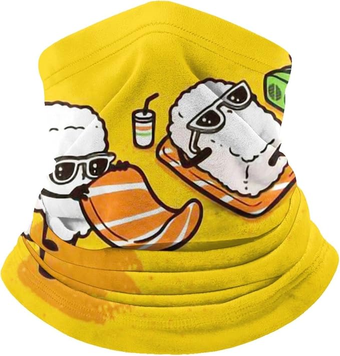 Amazon お 寿司 イラスト 可愛い ネックウォーマー 秋冬 防寒 静電気防止 マフラーフ フェイスマスク 持ち運び便利 伸縮性 防風 通勤 通学 アウトドア スポーツ 男女兼用 服 ファッション小物 通販