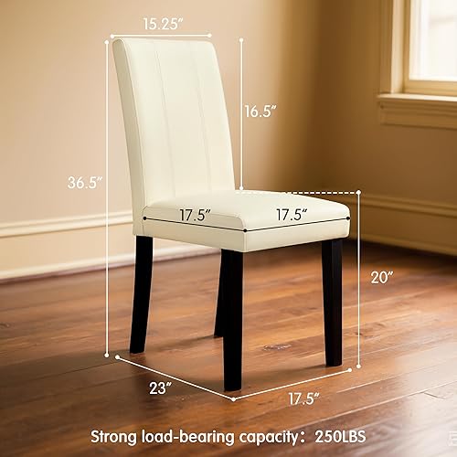 Miniatura 2 de CHUN YI Juego de 4 sillas de comedor, sillas de comedor de piel sintética, sillas Parsons tapizadas con respaldo alto para comedor, cocina, sillas